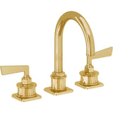 California Faucets - 8'' Widespread Lavatory Faucet with Completely Finished ZeroDrain - Lifetime Polished Gold Pvd