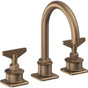 California Faucets - 8'' Widespread Lavatory Faucet with ZeroDrain - Antique Brass Flat