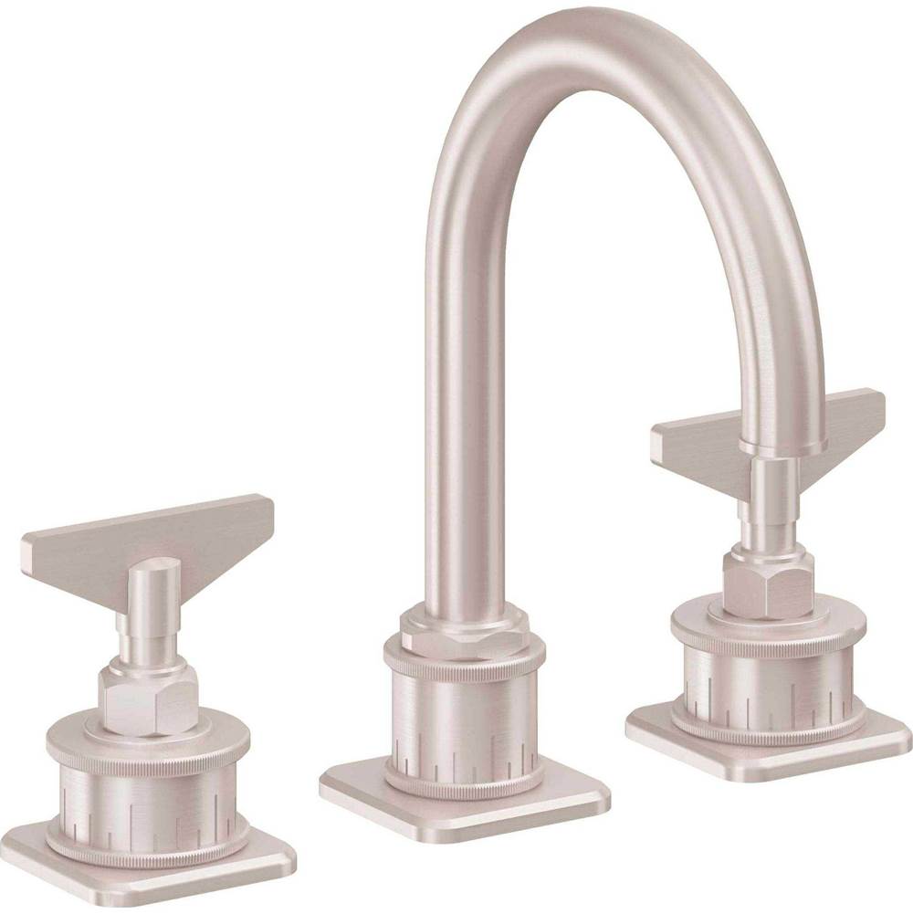 California Faucets - 8'' Widespread Lavatory Faucet with ZeroDrain - Satin Nickel