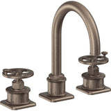 California Faucets - 8'' Widespread Lavatory Faucet - Antique Nickel Flat