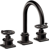California Faucets - 8'' Widespread Lavatory Faucet with Completely Finished ZeroDrain - Matte Black