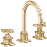 California Faucets - 8'' Widespread Lavatory Faucet with Completely Finished ZeroDrain - Satin Brass Pvd
