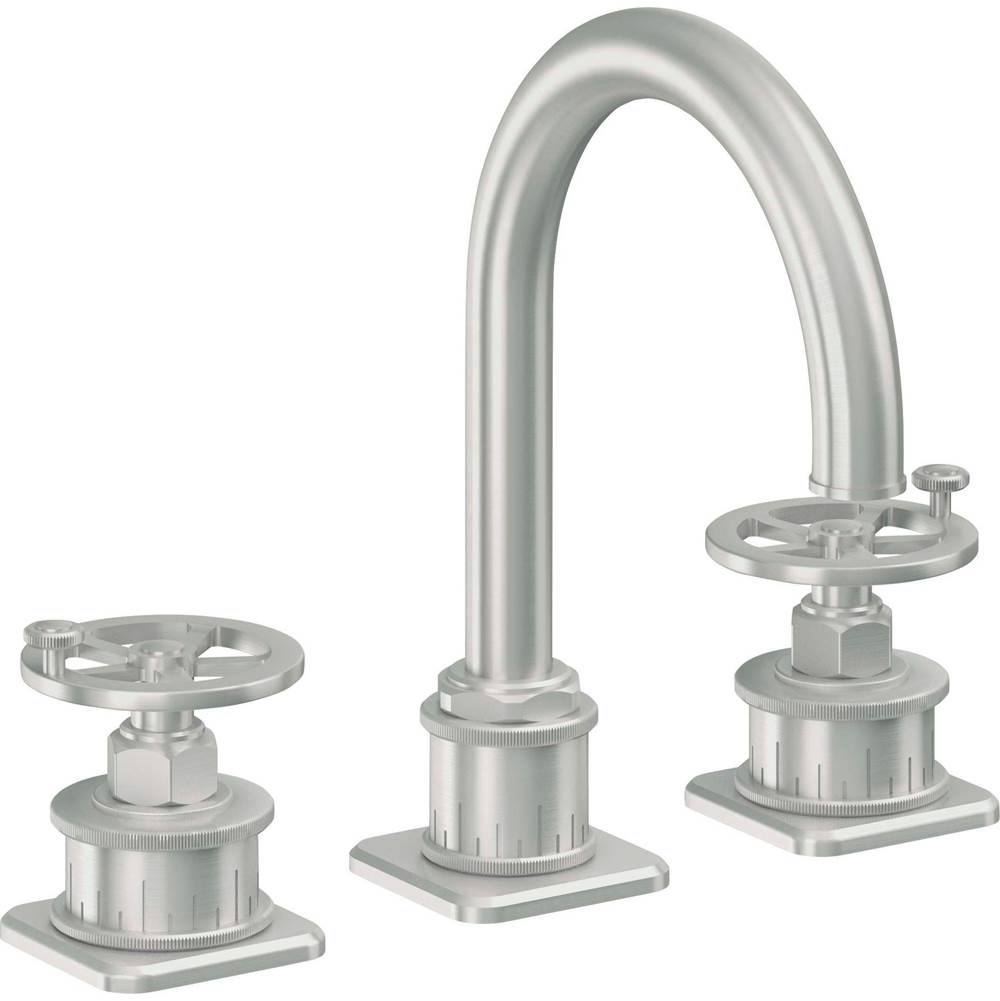 California Faucets - 8'' Widespread Lavatory Faucet with ZeroDrain - Satin Chrome Pvd