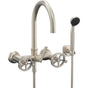 California Faucets - Wall Mount Tub Filler - Wheel Handles - Gloss White