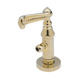 California Faucets - Deluxe Angle Stop with Flange and Decorative Handle - Polished Chrome