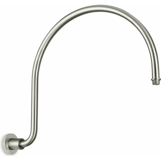 California Faucets - Curved Shower Arm - Round Base - Gloss White