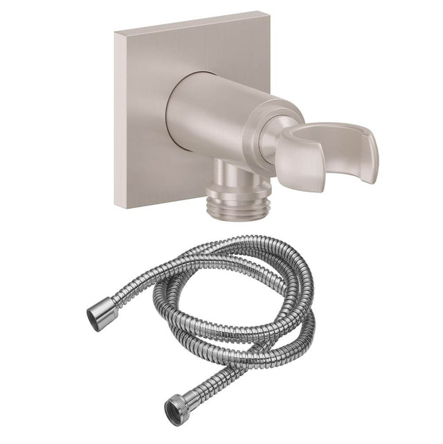 California Faucets - Wall Mounted Handshower Kit - Square Base - Gloss White