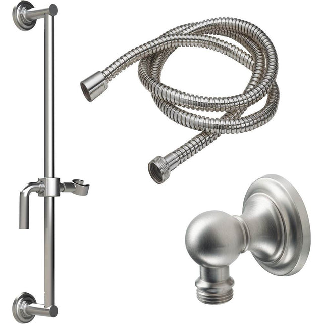 California Faucets - Slide Bar Handshower Kit - Smooth Lever Handle with Concave Base - Gloss White