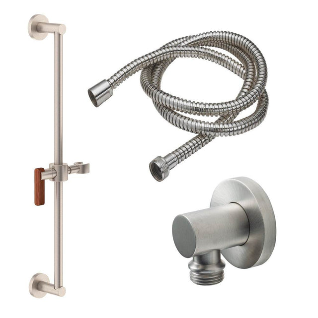 California Faucets - Slide Bar Handshower Kit - Lever Handle with Round Base - Gloss White