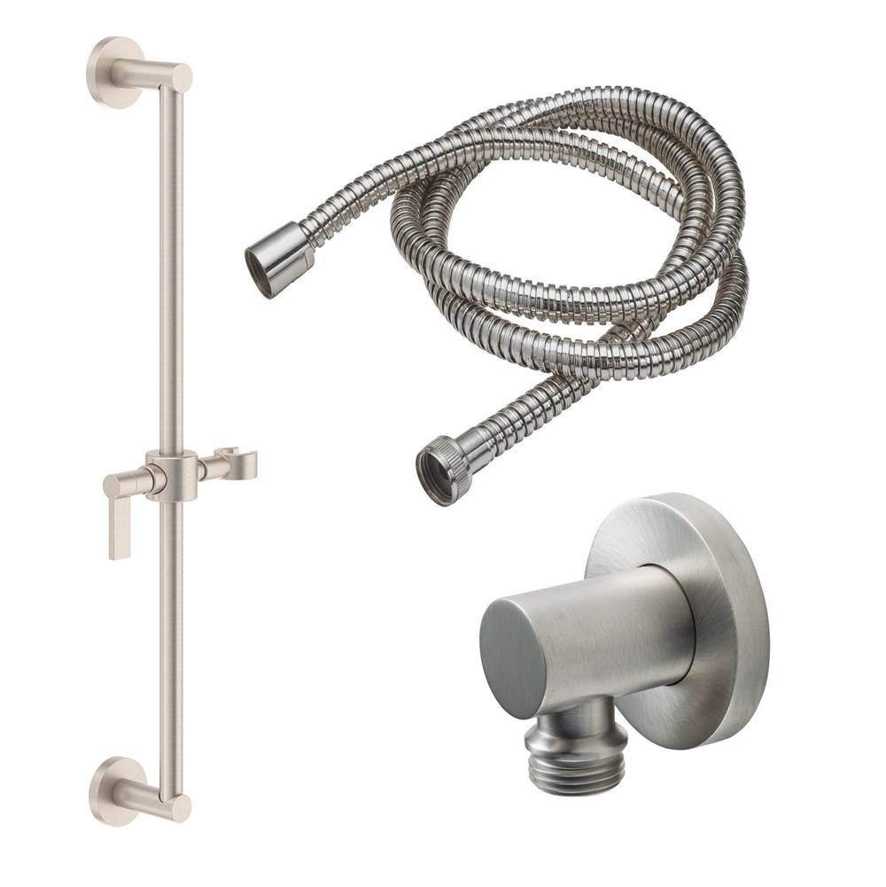 California Faucets - Slide Bar Handshower Kit -Lever Handle with Round Base - Gloss White