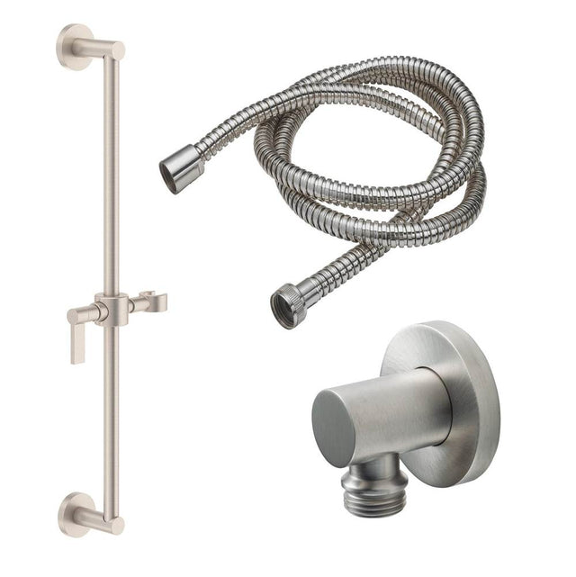 California Faucets - Slide Bar Handshower Kit -Lever Handle with Round Base - Gloss White