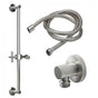 California Faucets - Slide Bar Handshower Kit - Cross Handle with Round Base - Gloss White