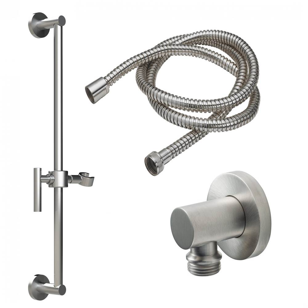 California Faucets - Slide Bar Handshower Kit - Lever Handle with Round Base - Gloss White