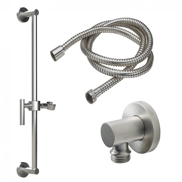 California Faucets - Slide Bar Handshower Kit - Lever Handle with Round Base - Gloss White