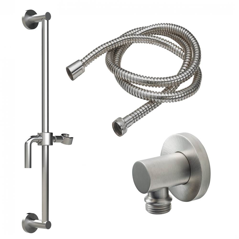 California Faucets - Slide Bar Handshower Kit - Lever Handle with Round Base - Gloss White