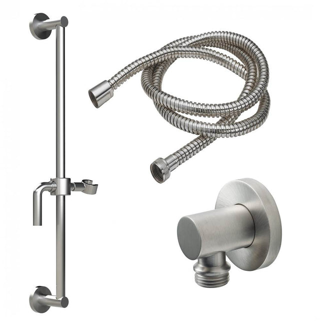 California Faucets - Slide Bar Handshower Kit - Lever Handle with Round Base - Gloss White