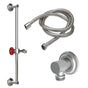 California Faucets - Slide Bar Handshower Kit - Red Wheel Handle with Concave Base - Gloss White