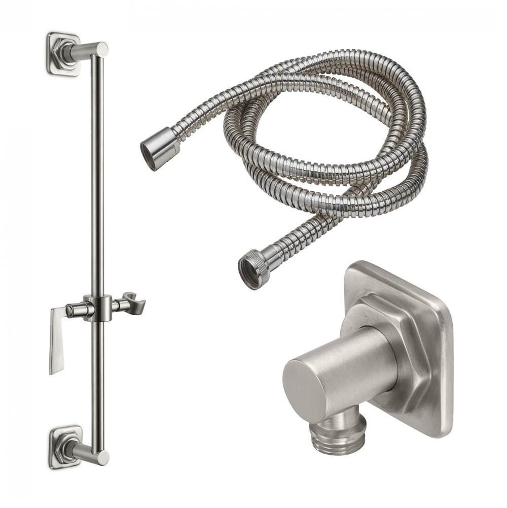 California Faucets - Slide Bar Handshower Kit - Lever Handle with Quad Base - Gloss White