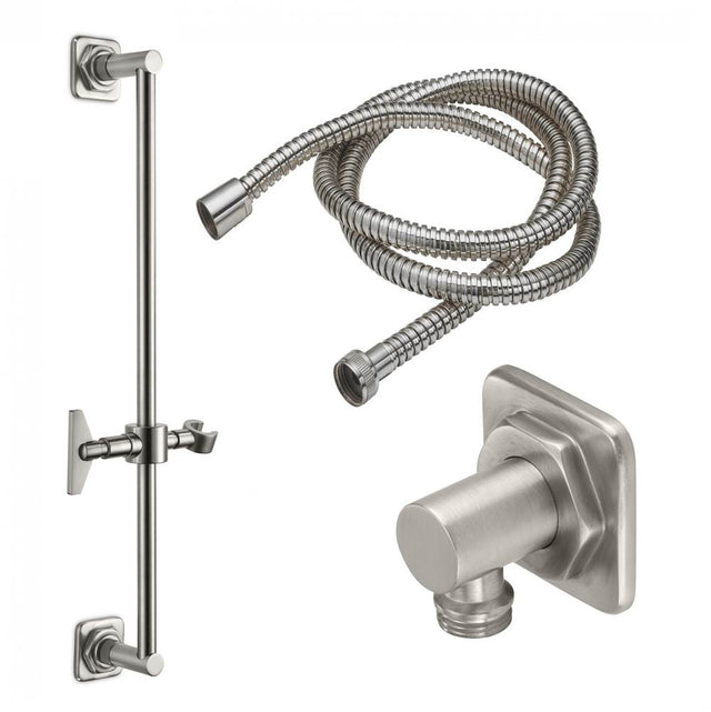 California Faucets - Slide Bar Handshower Kit - Blade Handle with Quad Base - Gloss White
