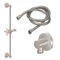 California Faucets - Slide Bar Handshower Kit - Smooth Cross Handle with Round Base - Gloss White