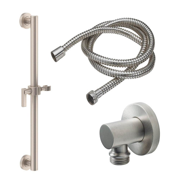 California Faucets - 30'' Grab Bar Handshower Kit - Lever Handle with Round Base - Gloss White
