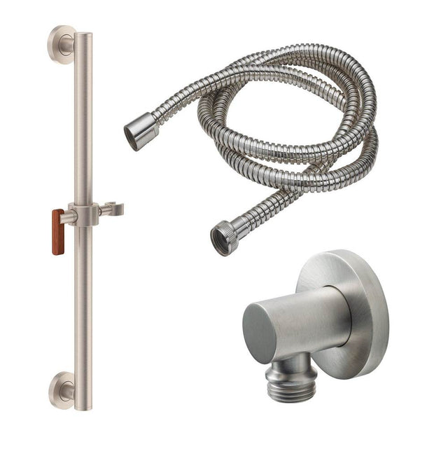 California Faucets - 30'' Grab Bar Handshower Kit - Lever Handle with Round Base - Gloss White