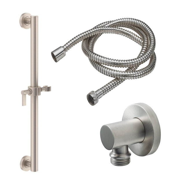 California Faucets - 30'' Grab Bar Handshower Kit -Lever Handle with Round Base - Gloss White
