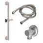 California Faucets - 24'' Grab Bar Handshower Kit - Black Wheel Handle with Concave Base - Gloss White