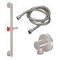 California Faucets - 30'' Grab Bar Handshower Kit - Red Wheel Handle with Concave Base - Gloss White