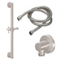California Faucets - 30'' Grab Bar Handshower Kit - Smooth Cross Handle with Round Base - Gloss White