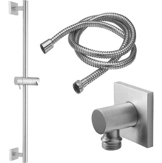 California Faucets - Slide Bar Handshower Kit - Cylinder Handle with Square Base - Gloss White