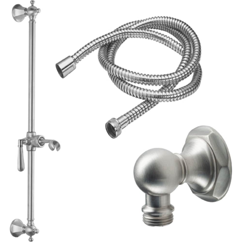 California Faucets - Slide Bar Handshower Kit - Lever Handle with Hex Base - Gloss White
