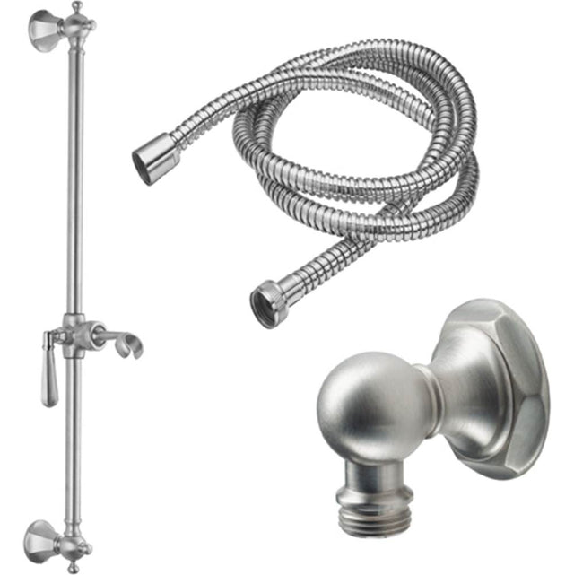 California Faucets - Slide Bar Handshower Kit - Lever Handle with Hex Base - Gloss White