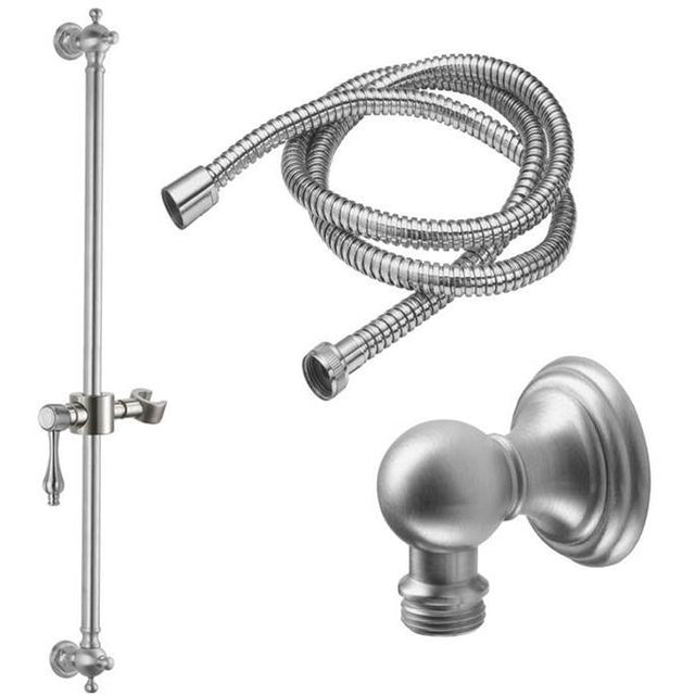 California Faucets - Slide Bar Handshower Kit - Lever Handle with Line Base - Gloss White