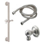 California Faucets - 24'' Grab Bar Handshower Kit - Cross Handle with Concave Base - Gloss White