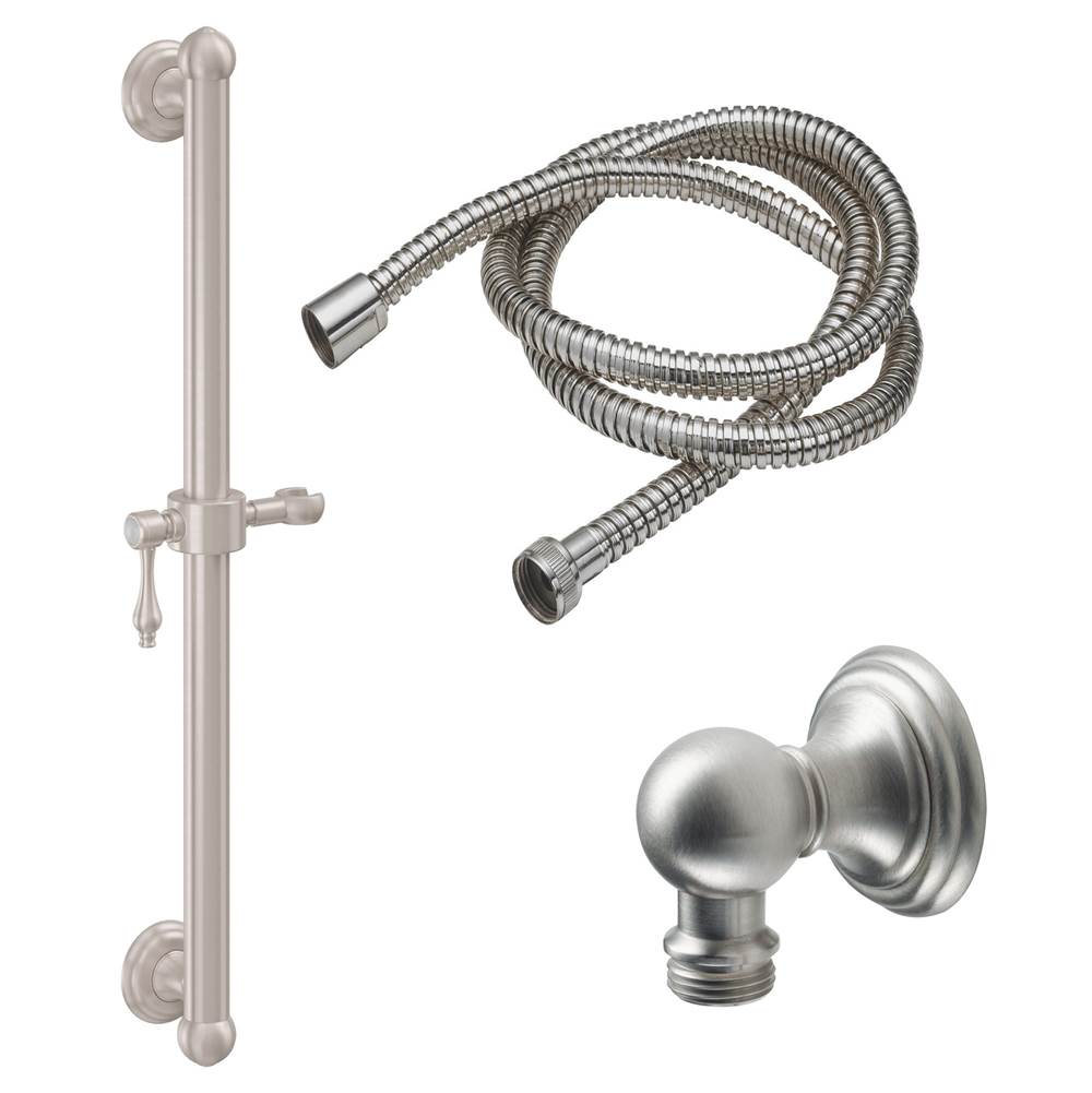 California Faucets - 30'' Grab Bar Handshower Kit - Lever Handle with Line Base - Gloss White
