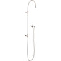 California Faucets - Exposed Shower Column with Diverter and Wall Bracket - Round Base - Gloss White