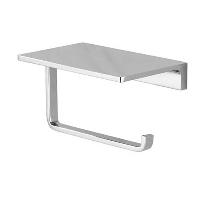 California Faucets - Single Paper Holder with Shelf - Gloss White