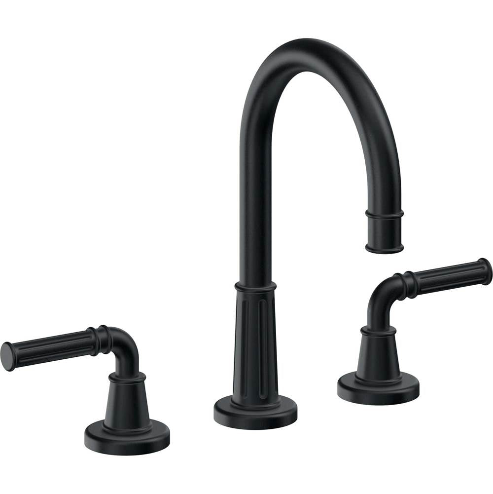 California Faucets - 8'' Widespread Lavatory Faucet with Completely Finished ZeroDrain - Carbon Pvd