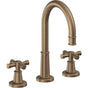 California Faucets - 8'' Widespread Lavatory Faucet with Completely Finished ZeroDrain - Antique Brass Flat