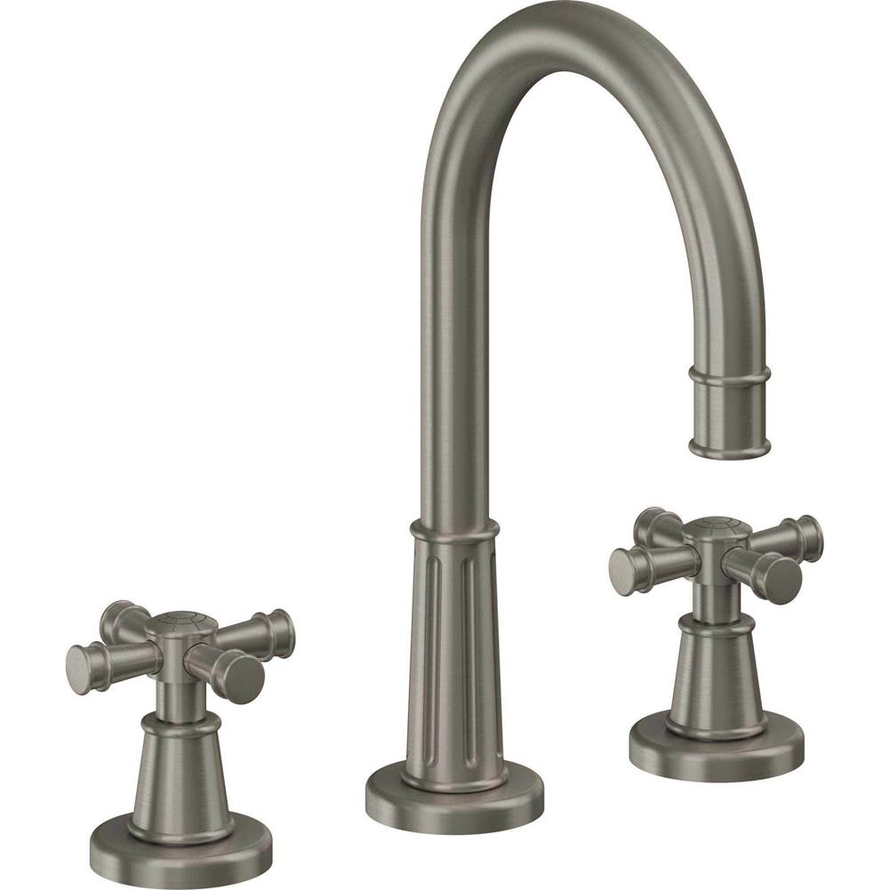 California Faucets - 8'' Widespread Lavatory Faucet with ZeroDrain - Graphite Pvd