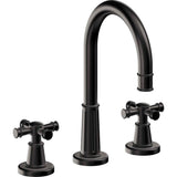California Faucets - 8'' Widespread Lavatory Faucet with Completely Finished ZeroDrain - Matte Black