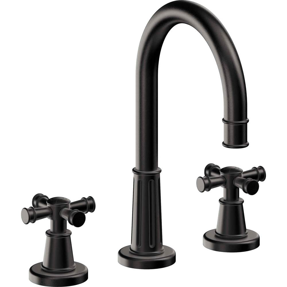 California Faucets - 8'' Widespread Lavatory Faucet with ZeroDrain - Matte Black