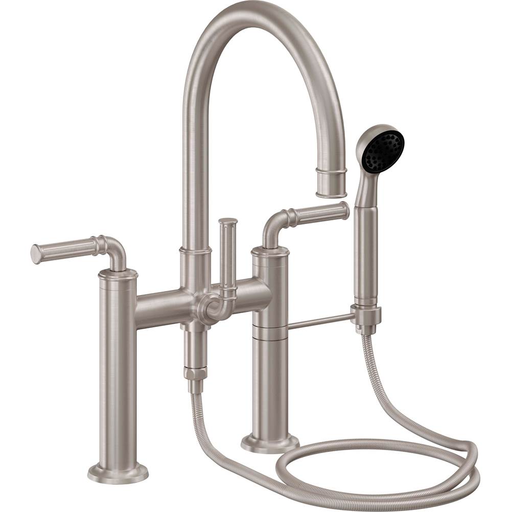 California Faucets - Deck Mount Tub Filler with Handshower - Gloss White
