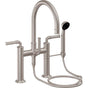 California Faucets - Deck Mount Tub Filler with Handshower - Gloss White