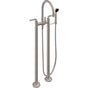 California Faucets - Floor Mount Tub Filler with Handshower - Gloss White