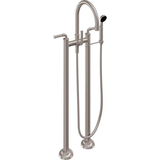 California Faucets - Floor Mount Tub Filler with Handshower - Gloss White