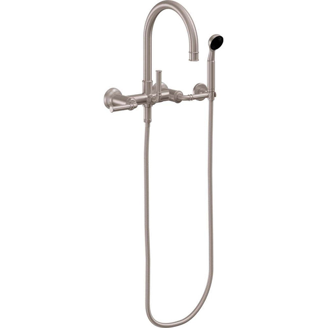 California Faucets - Wall Mount Tub Filler with Handshower - Gloss White