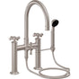 California Faucets - Deck Mount Tub Filler with Handshower - Gloss White