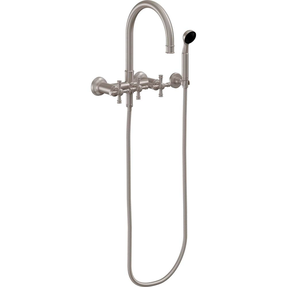 California Faucets - Wall Mount Tub Filler with Handshower - Gloss White